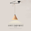 餐厅吊灯现代简约创意摇臂，可伸缩位移，led灯日式原木纹卧室床头灯
