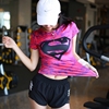 超人健身衣女美国队长，紧身运动短袖跑步休闲半袖，透气高弹上衣外穿