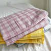 水洗棉床单单件纯棉 学生宿舍男单人床格子全棉100被单枕套三件套
