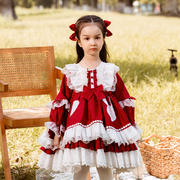 正版女童洛丽塔，lolita洋气连衣裙秋装2023儿童萝莉塔公主裙子