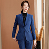 宝蓝色女神范时尚(范时尚)小西装外套女2024春季高级感气质韩版洋气套装