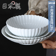 日本进口有田烧陶瓷碗盛钵釉下彩日式白瓷沙拉甜品水果深盘汤面碗