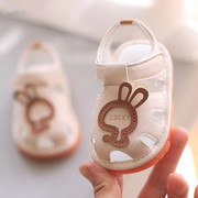 女宝宝凉鞋叫叫鞋夏季一岁公主，学步鞋6-12月婴儿鞋子防滑软底鞋夏