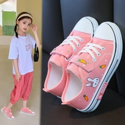 f7女童帆布鞋2021秋夏童鞋儿童，布鞋休闲鞋透气大童板鞋