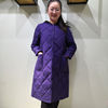 yun韫2020冬季女装，带帽双色打格长棉衣女，韩版加厚女棉服1826