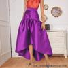 紫色高腰包(高腰包)臀裙紫色荷叶边派对，宴会大摆裙女装半身裙skirt