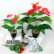 仿真植物红掌假花束，客厅室内装饰盆栽摆设，塑料绿植假花小盆景摆件