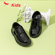 红蜻蜓男童鞋2024春季黑色皮鞋校园，经典韩版学院风表演鞋