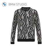 BMW Studio宝马男装秋冬季毛衣时尚大牌范BMW字母满印设计感毛衣