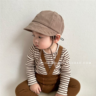 婴儿帽子春夏薄款系带儿童遮阳帽，可调节棒球帽，男女宝宝防晒太阳帽