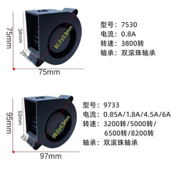 涡轮鼓风机7530/9733/12032柴火炉暖风烧烤炉大风量可调速抽风机