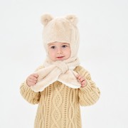 儿童帽子女宝宝护耳帽女童男童帽秋冬婴幼儿围巾一体可爱超萌冬季
