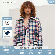 GANT甘特女士休闲翻领运动撞色格子外套夹克4700214