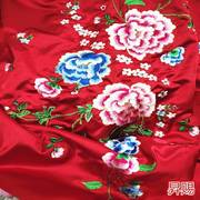 真丝缎绸缎绣花刺绣被套婚庆，杭州丝绸软缎被面，结婚陪嫁被罩喜被面