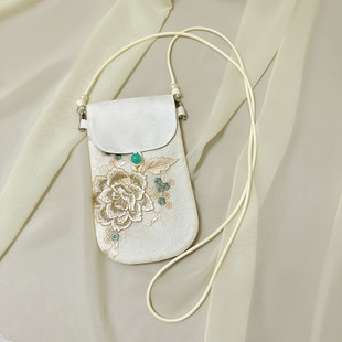 芬芳之品原创刺绣手机，包袋绣花小包竖款斜跨小清新迷你小包