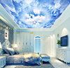 蓝天白云3d墙纸壁画天花板吊顶壁纸过道卧室客厅棚顶走廊天空墙布