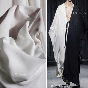 白色100d高级乱麻丝滑布料创意，雪纺打底衬衫，裙子服装设计师面料