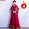 中式敬酒服新娘2020夏季酒红色大码孕妇秀禾服结婚礼服女大气