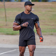 运动速干衣男士肌肉训练健身房，跑步宽松短袖，t恤弹力篮球健身衣服