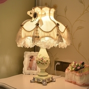 欧式蕾丝公主台灯，卧室床头氛围灯新婚，长明灯婚庆智能床头灯