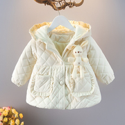 1岁2女宝宝棉服女童外套冬装，2023婴儿童加绒加厚保暖棉袄衣服