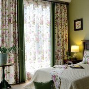 美式田园棉麻客厅卧室飘窗落地窗帘拼接窗帘布成品现代简约