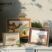 几时初 韩版相框摆台创意简约挂墙木质6寸7寸8寸10寸16寸A3照片框