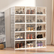 大号侧开鞋盒透明加厚塑料，透气鞋子盒多层可折叠鞋收纳盒