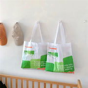 欧美简约时尚环保超市环保购物袋单肩便携可折叠通勤旅行