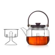左茗右器透明玻璃茶壶电陶炉专用玻璃壶蒸汽煮茶器家用大号蒸煮壶