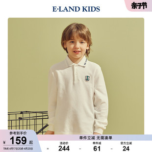 eland kids衣恋童装秋季男童复古学院风开叉POLO衫T恤