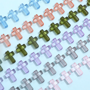 10个彩色透明百搭十字架串珠DIY手工饰品手机链手链项链配件材料