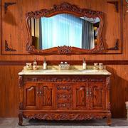 欧式红橡木浴室柜组合大理石，洗手洗脸盆仿古卫生间双盆落地组合柜
