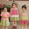 陈大猪小O宝 女宝宝套装夏装洋气薄款2023西瓜系列婴儿时髦套装