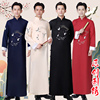 原创相声服大褂中式刺绣长袍中国风五四青年复古唐装长衫年会演出