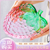 原创水晶玻璃水果盘干果糖果盘创意日本中古彩色草莓葡萄小碗家用