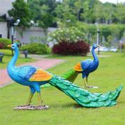 园林景观装饰户外庭院招财，摆件仿真孔雀玻璃钢，工艺品鸟类动物雕塑
