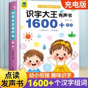 会说话的识字大王趣味汉字认知1600字早教有声书2000手指点读发声书1200识字书幼儿认字神器幼小衔接学前儿童挂本卡片宝宝启蒙3000