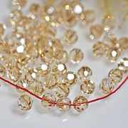 新年奥地利水晶地球圆形珠香槟色珠子穿手链项链饰品配件散珠
