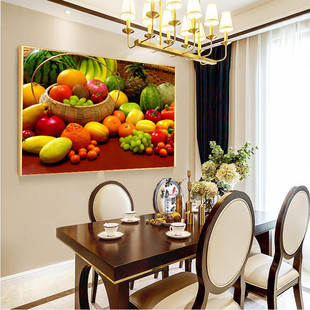 现代餐厅装饰画卧室墙画厨房壁画，酒杯花卉饭店有框画水果挂画单幅