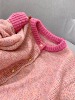 小香风粉色短款毛衣外套女2024春装慵懒风小个子针织开衫上衣