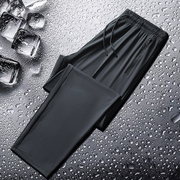 冰丝裤男夏季薄款黑色，宽松运动裤直筒，速干大码休闲裤束脚裤子男裤