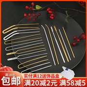 铜制保色发簪主体u形发叉双孔，直杆材料古风，diy手工自制发饰配件