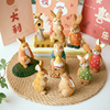 客厅木雕摆件兔年装饰品创意圣诞实木模型可爱造型儿童节日
