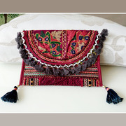 欧美民族元素手工刺绣花卉流苏，休闲手拿包信，封包单肩斜跨包女式