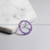 ciel原创手工天然紫水晶，戒指切面2mm极细指环，关节戒尾戒二月生石