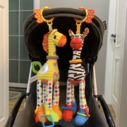 sozzy新生儿长颈鹿挂件风铃0-3个月宝宝安抚玩偶，婴儿车床玩具6月
