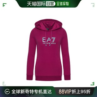 香港直邮emporioarmani女士，紫红色棉质连帽卫衣8ntm36-tjcqz-1