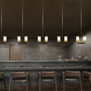 新中式餐厅灯具现代简约创意，个性两头小吊灯，吧台玄关过道灯