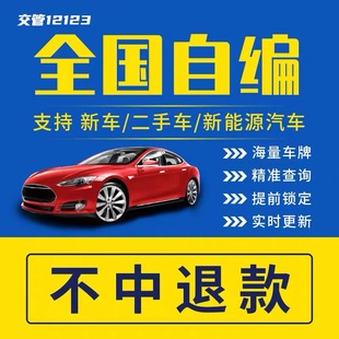 车牌选号自编自选上海广州成都杭州新能源汽车12123新车查询